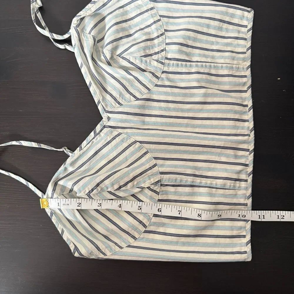 Lauren Ralph Lauren Black Label Crop Tank Top Womens Sz 4 Striped Sleeveles Boho - Picture 11 of 11